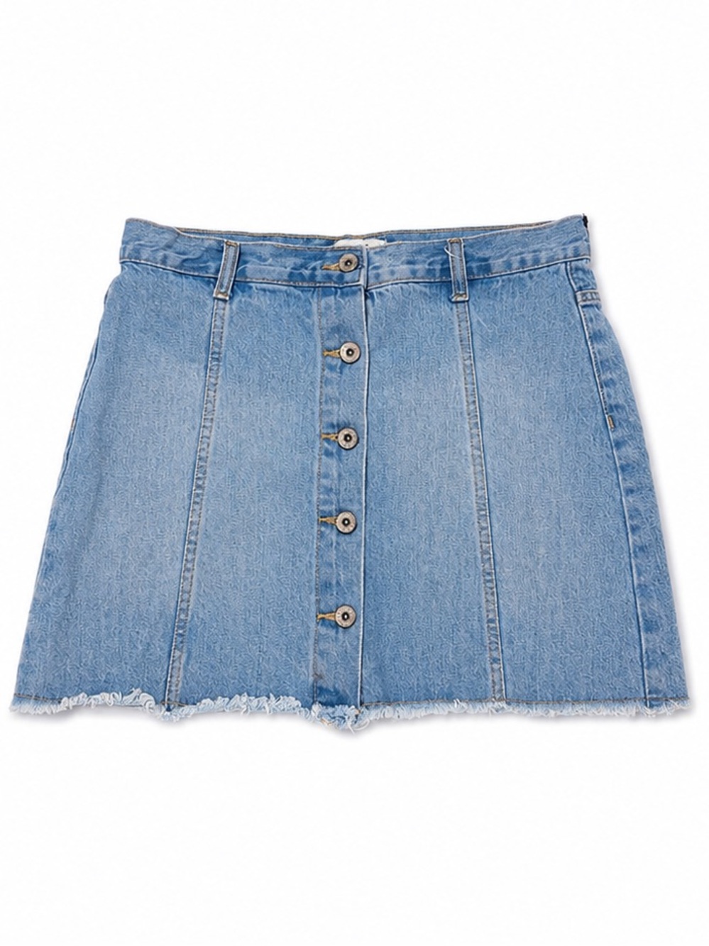 Forever 21 Light Blue Denim Button-Front Mini Skirt